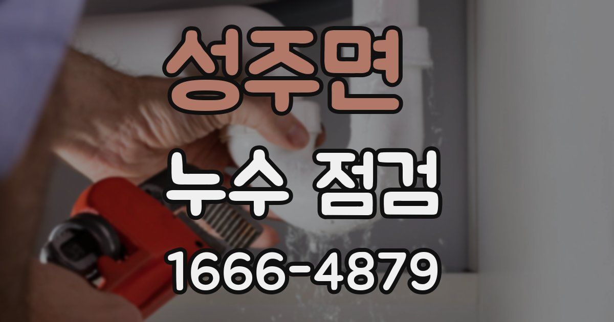 성주면 누수 점검