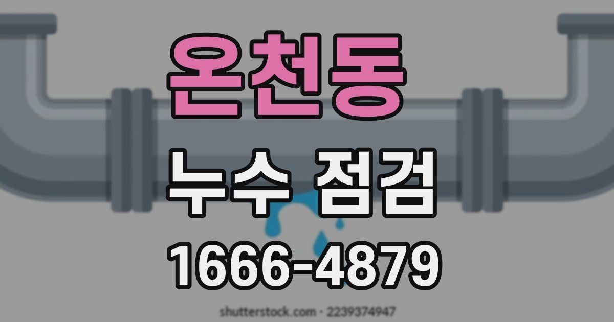 온천동 누수 점검