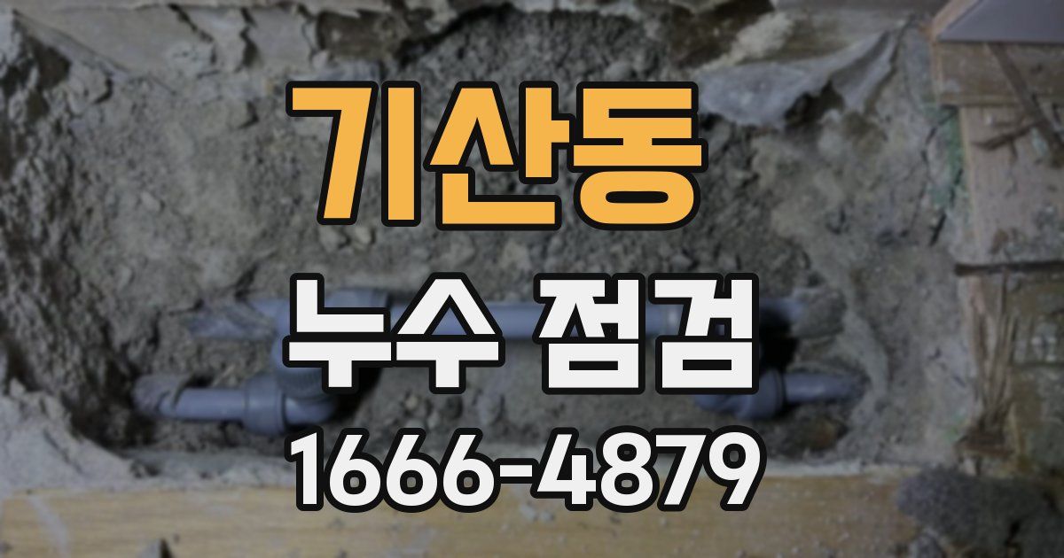 기산동 누수 점검
