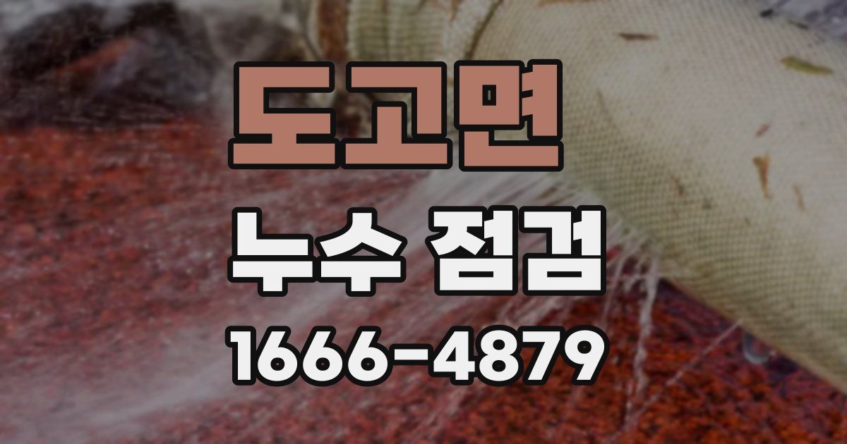 도고면 누수 점검