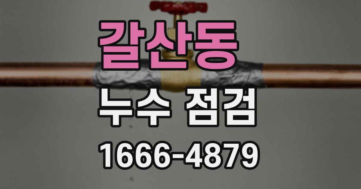 갈산동 누수 점검