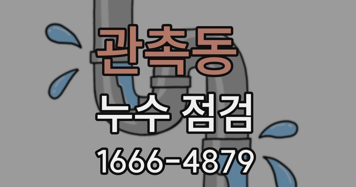 관촉동 누수 점검