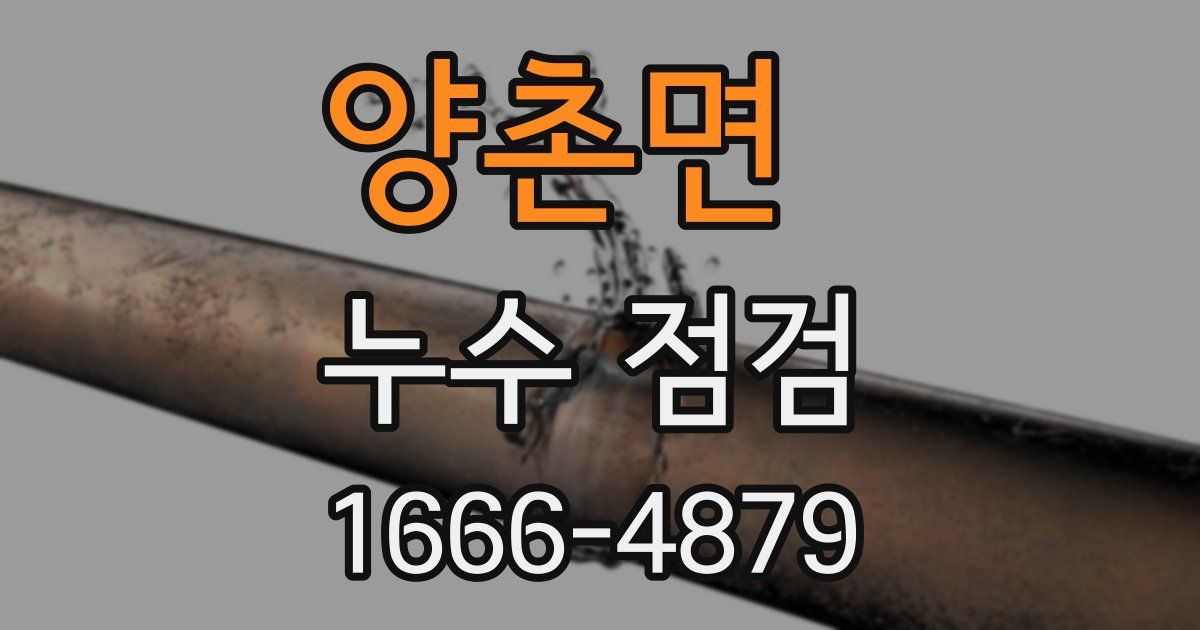 양촌면 누수 점검
