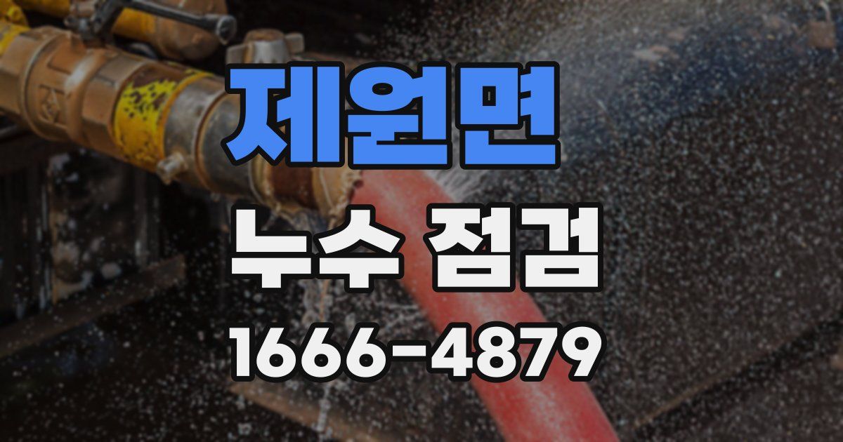 제원면 누수 점검