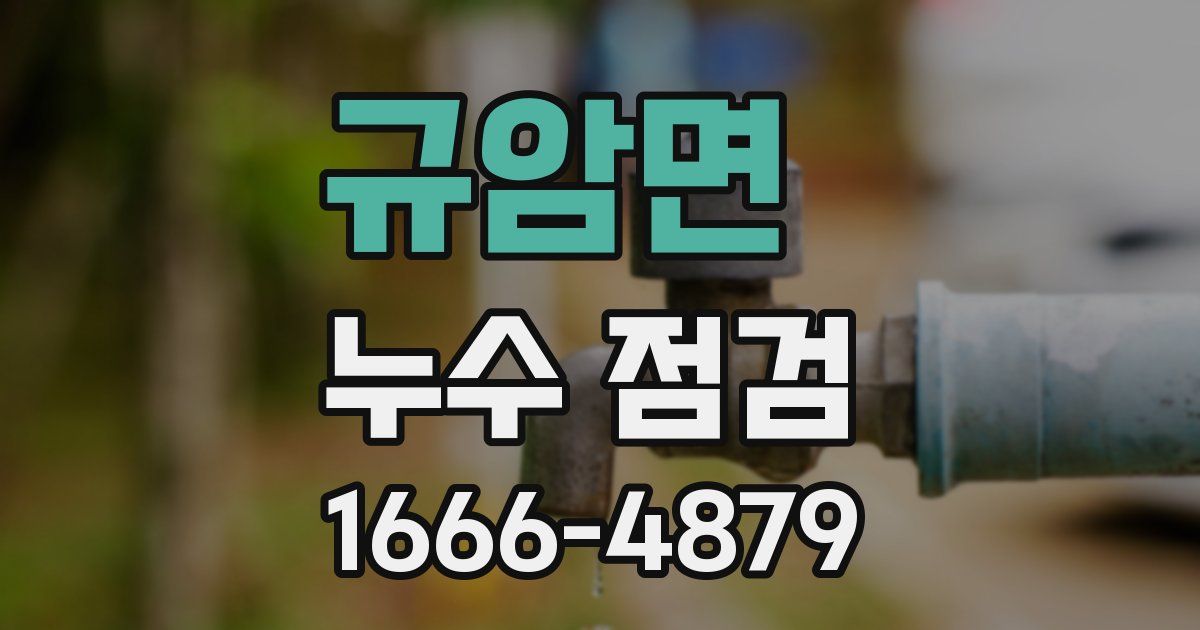 규암면 누수 점검