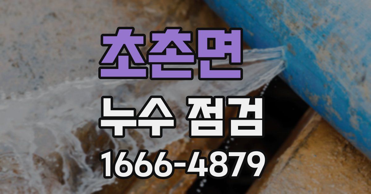 초촌면 누수 점검
