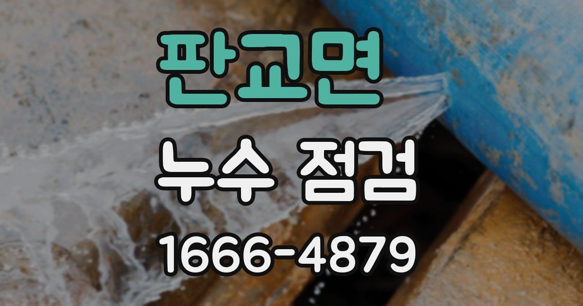 판교면 누수 점검