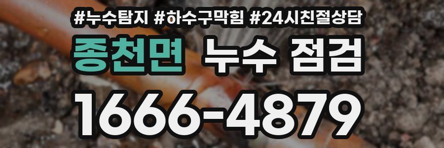 종천면 누수 점검