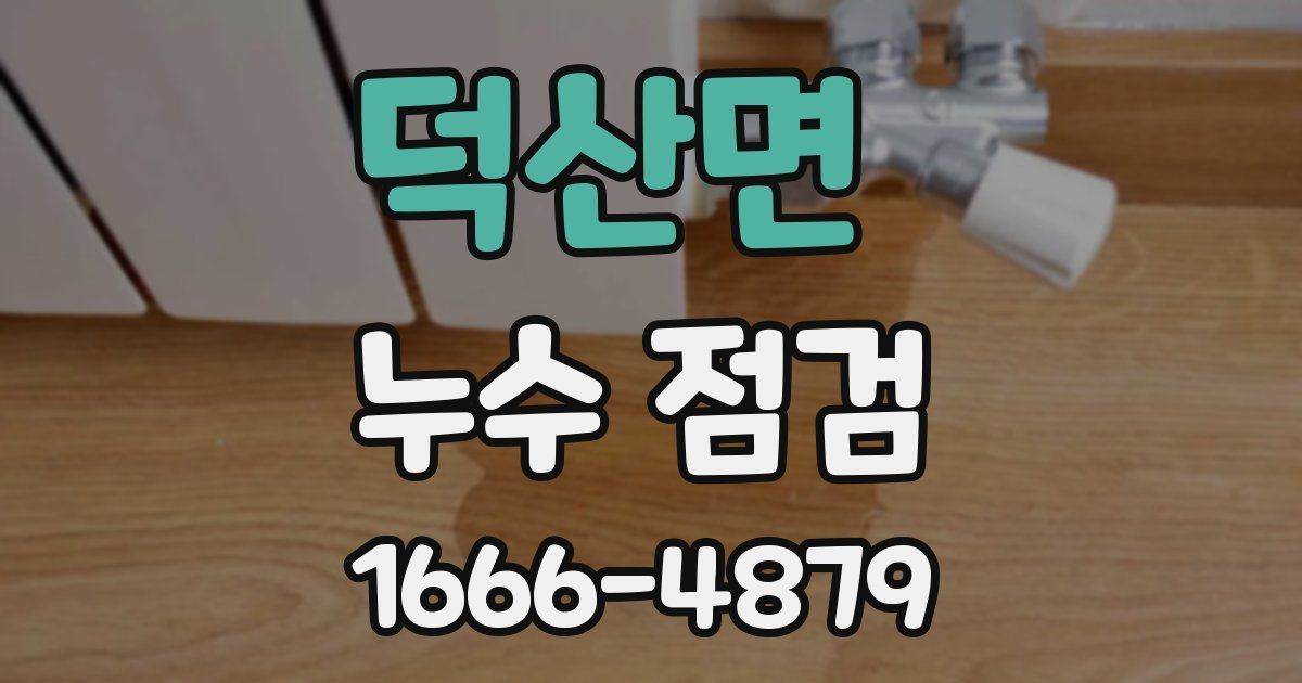 덕산면 누수 점검