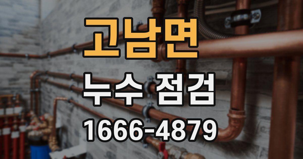 고남면 누수 점검