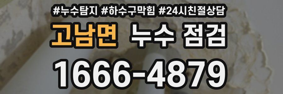 고남면 누수 점검