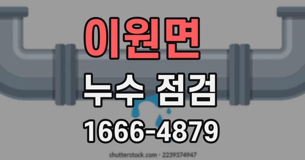 이원면 누수 점검