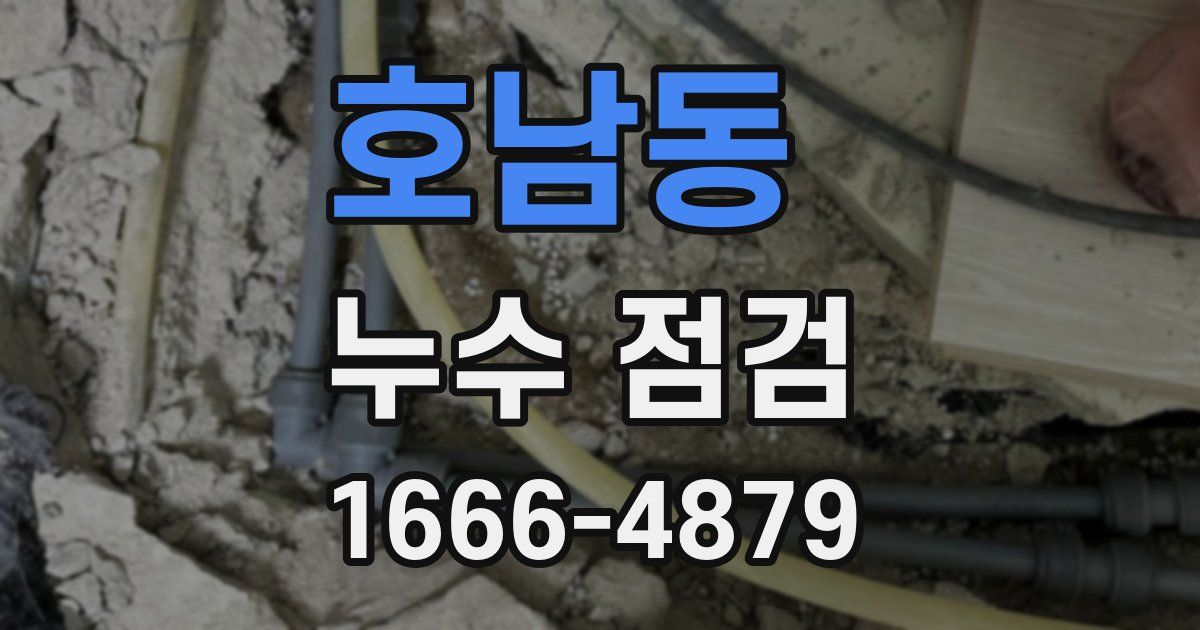 호남동 누수 점검