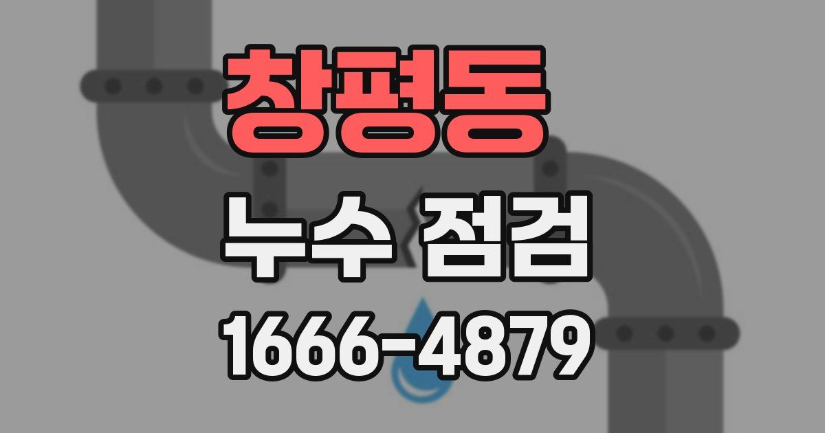 창평동 누수 점검