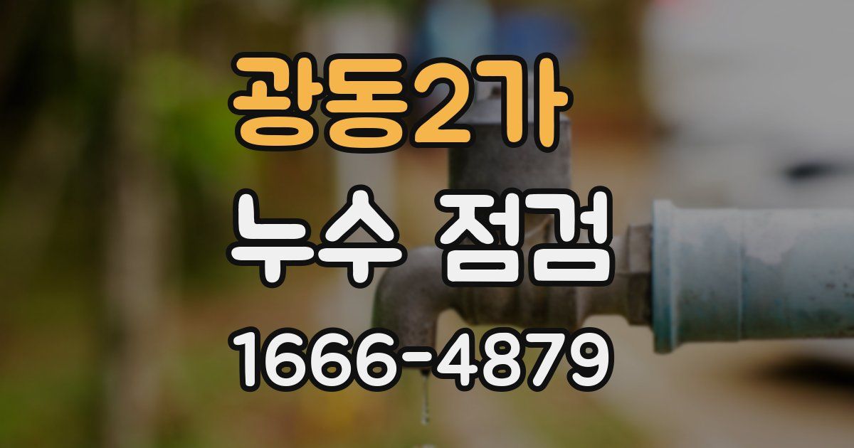 광동2가 누수 점검