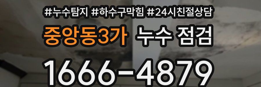 중앙동3가 누수 점검