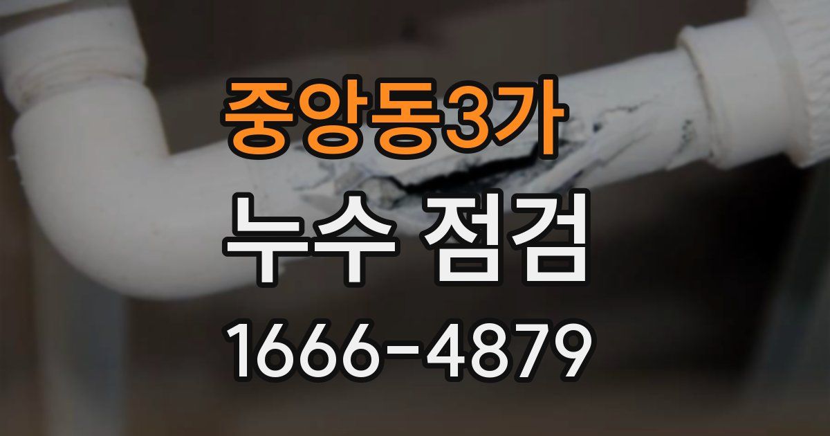 중앙동3가 누수 점검
