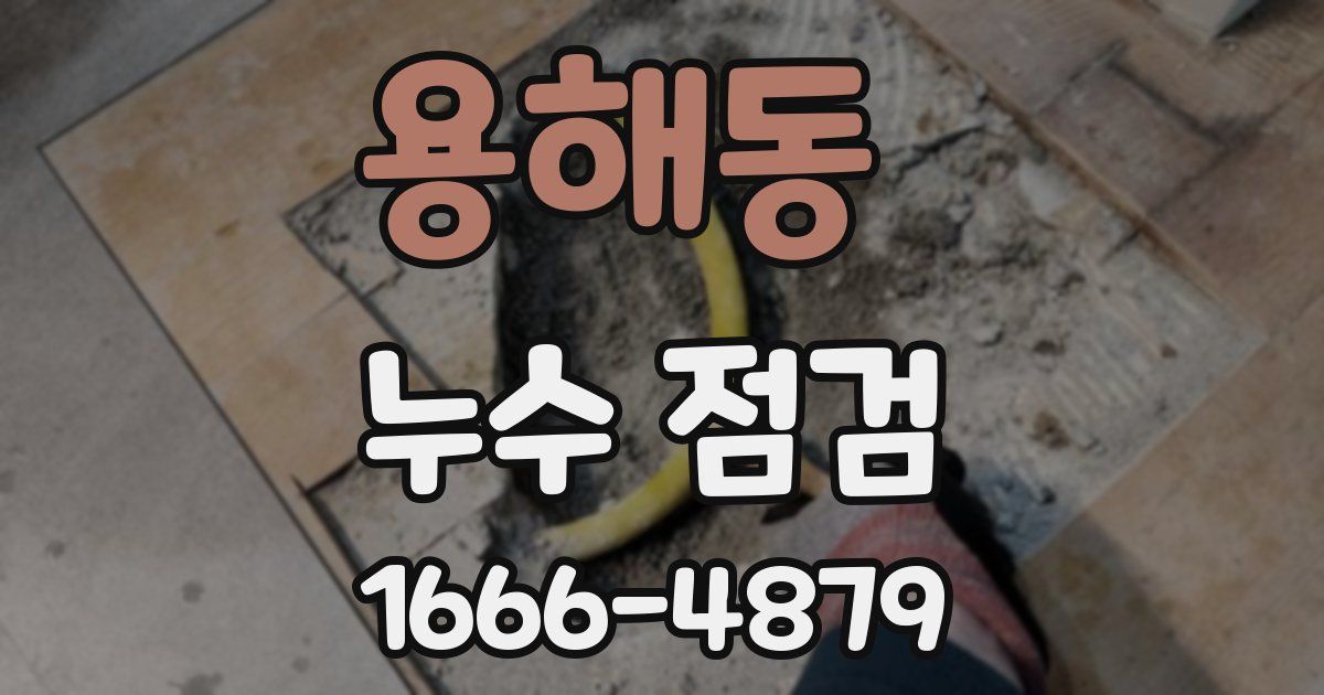 용해동 누수 점검