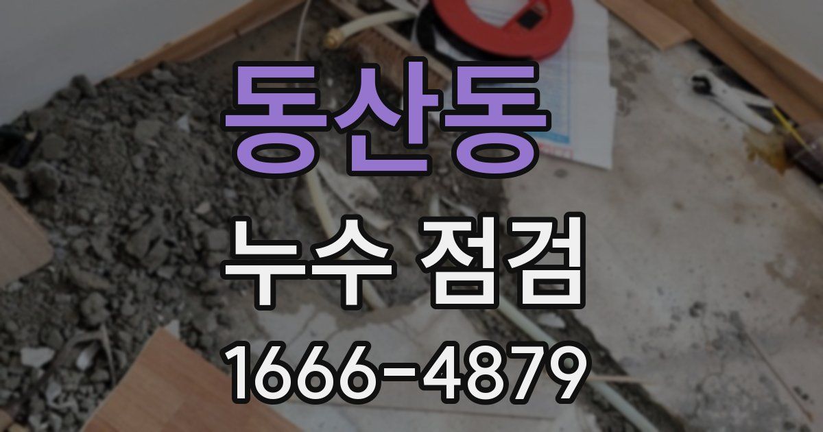 동산동 누수 점검