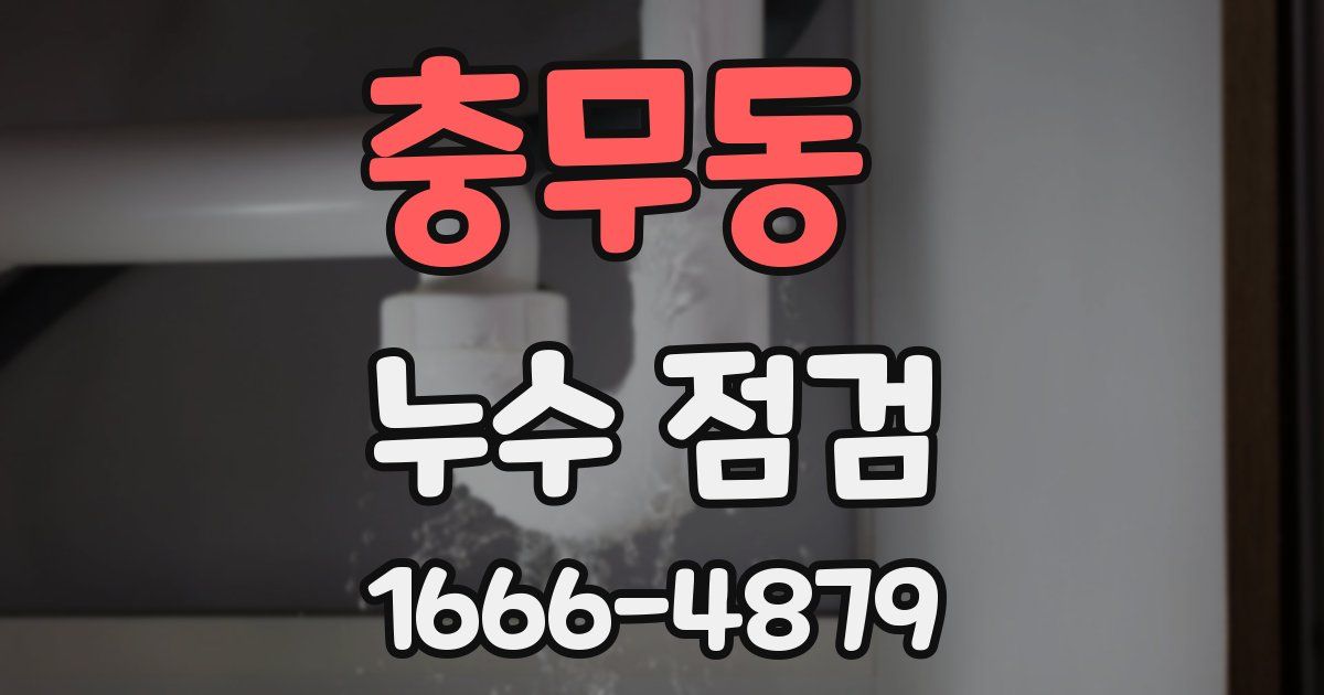 충무동 누수 점검