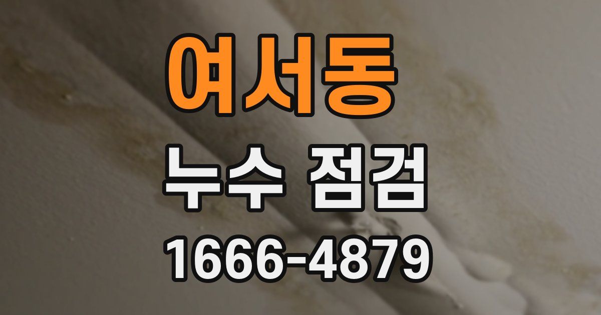여서동 누수 점검