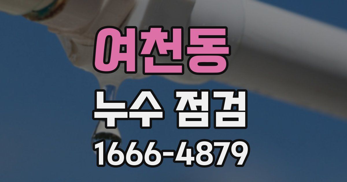 여천동 누수 점검