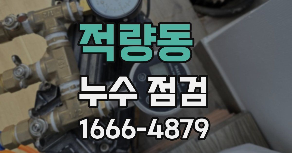 적량동 누수 점검