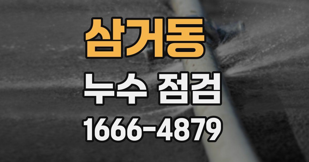 삼거동 누수 점검
