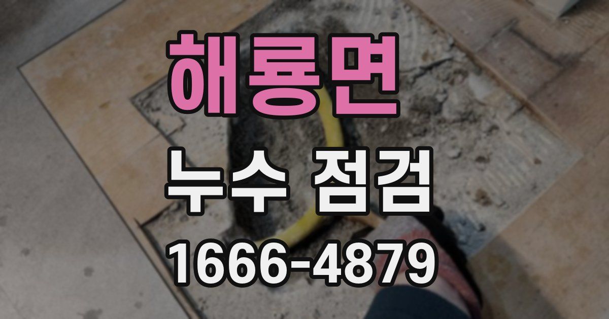 해룡면 누수 점검
