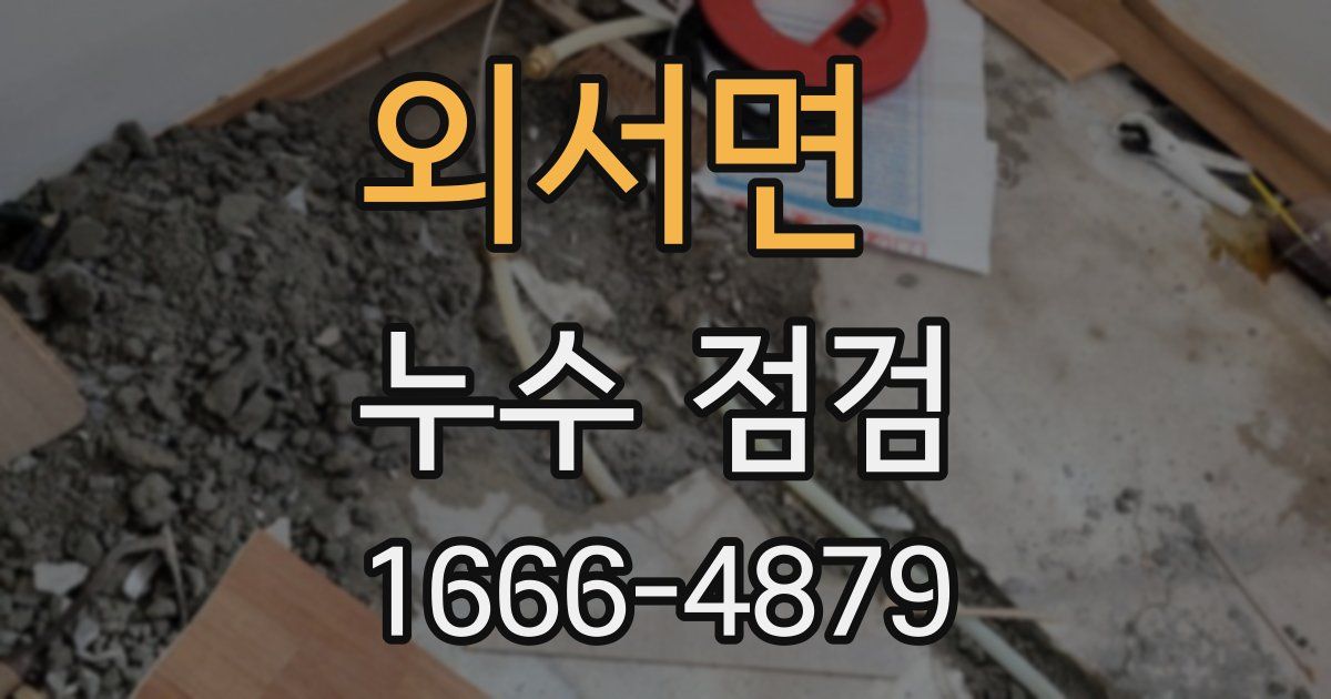 외서면 누수 점검