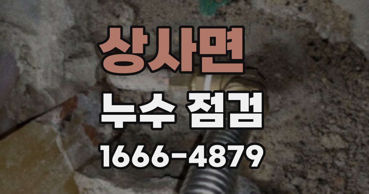 상사면 누수 점검