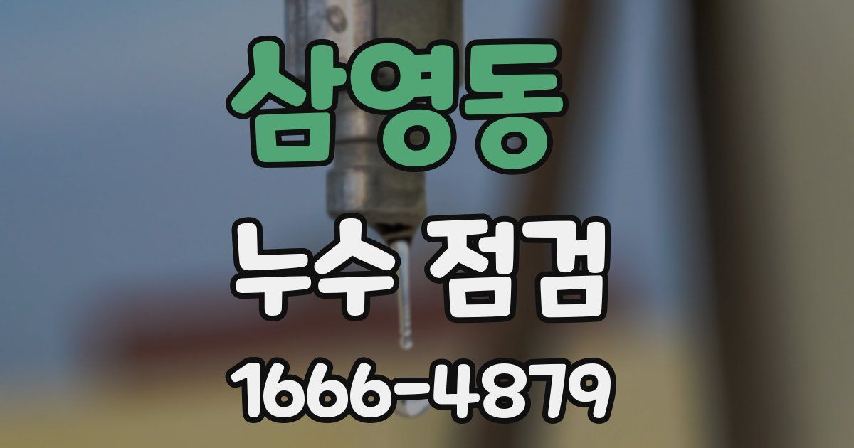삼영동 누수 점검