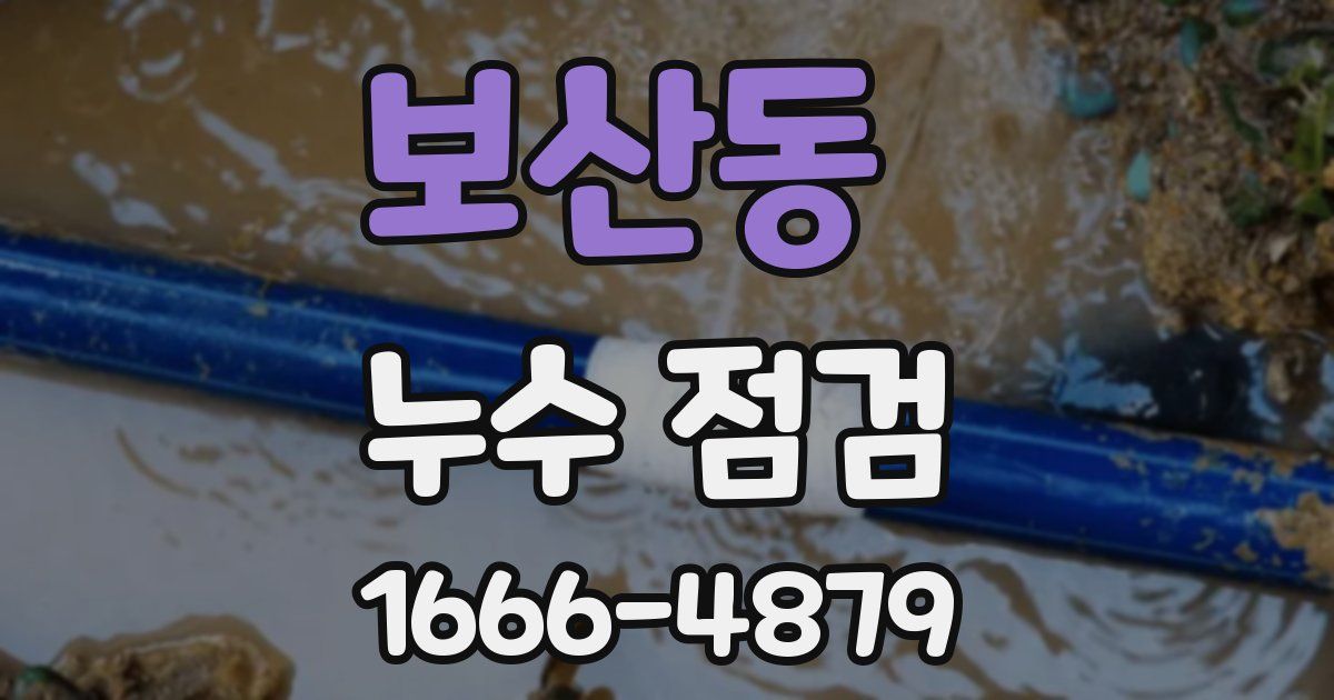 보산동 누수 점검