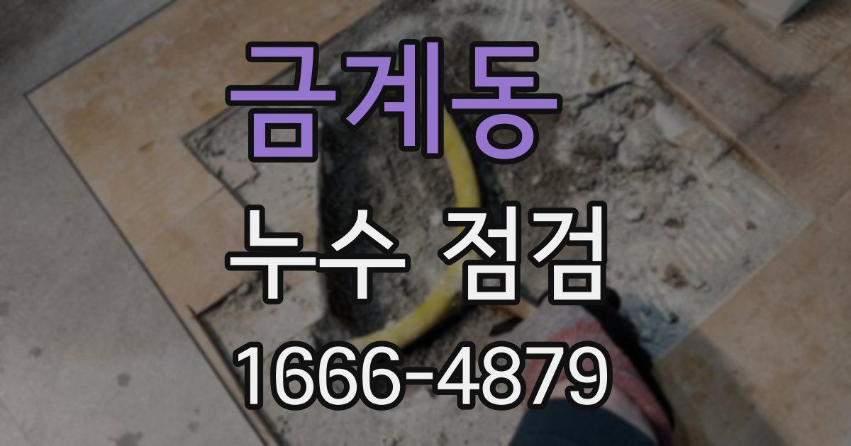 금계동 누수 점검