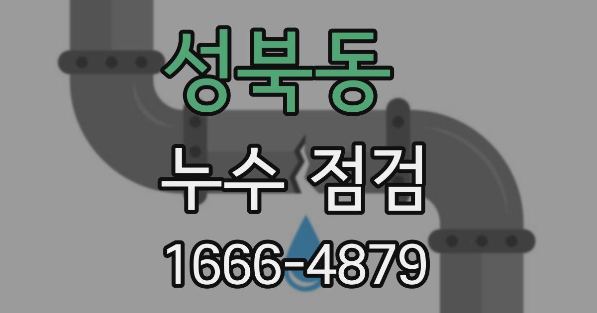 성북동 누수 점검