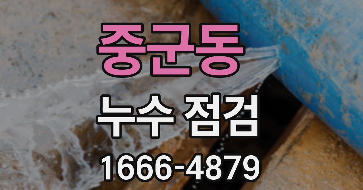 중군동 누수 점검