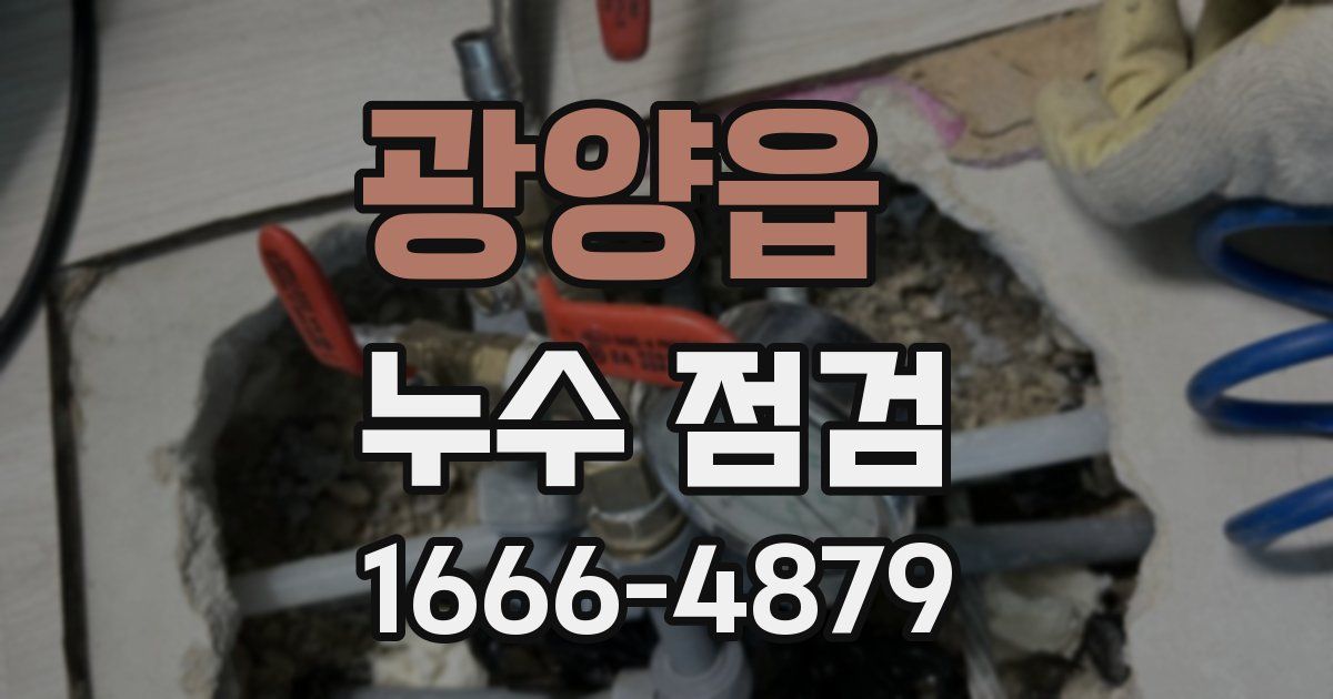 광양읍 누수 점검