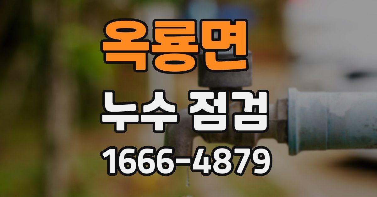 옥룡면 누수 점검