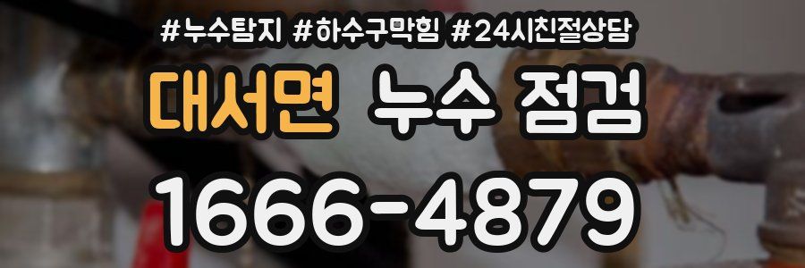 대서면 누수 점검