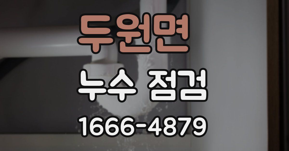 두원면 누수 점검