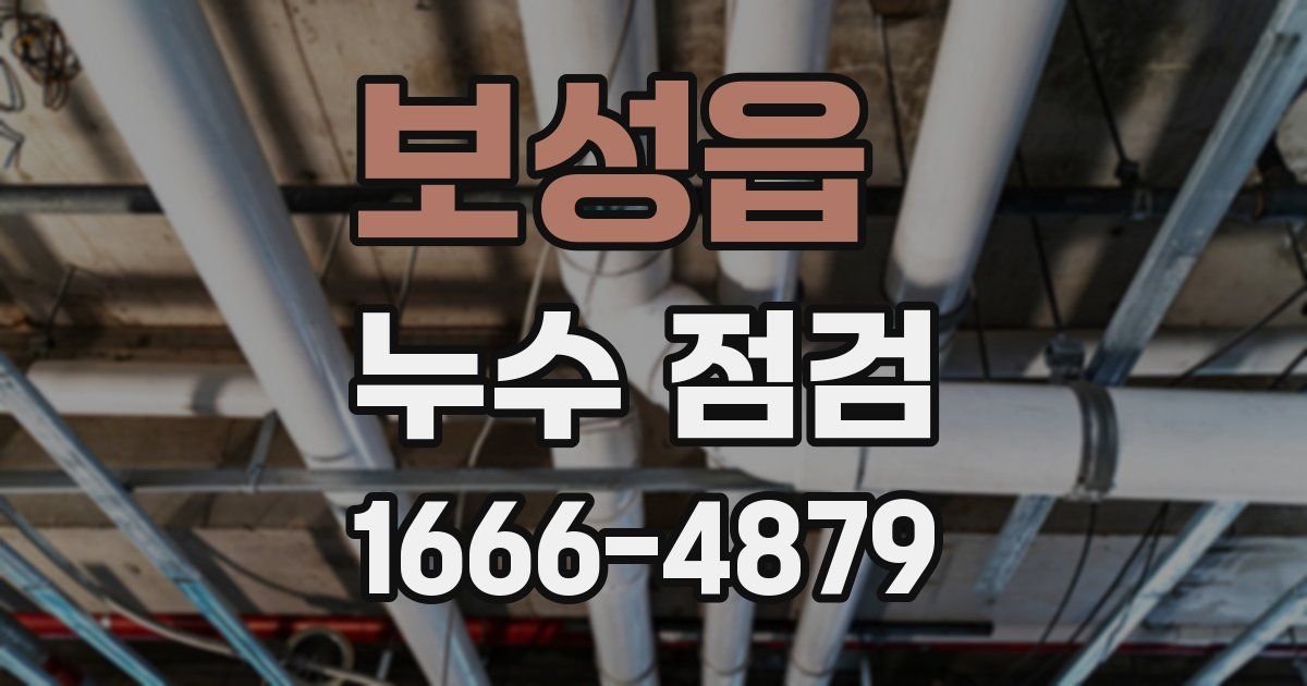 보성읍 누수 점검