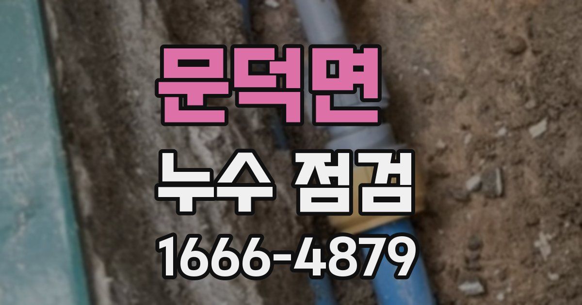 문덕면 누수 점검