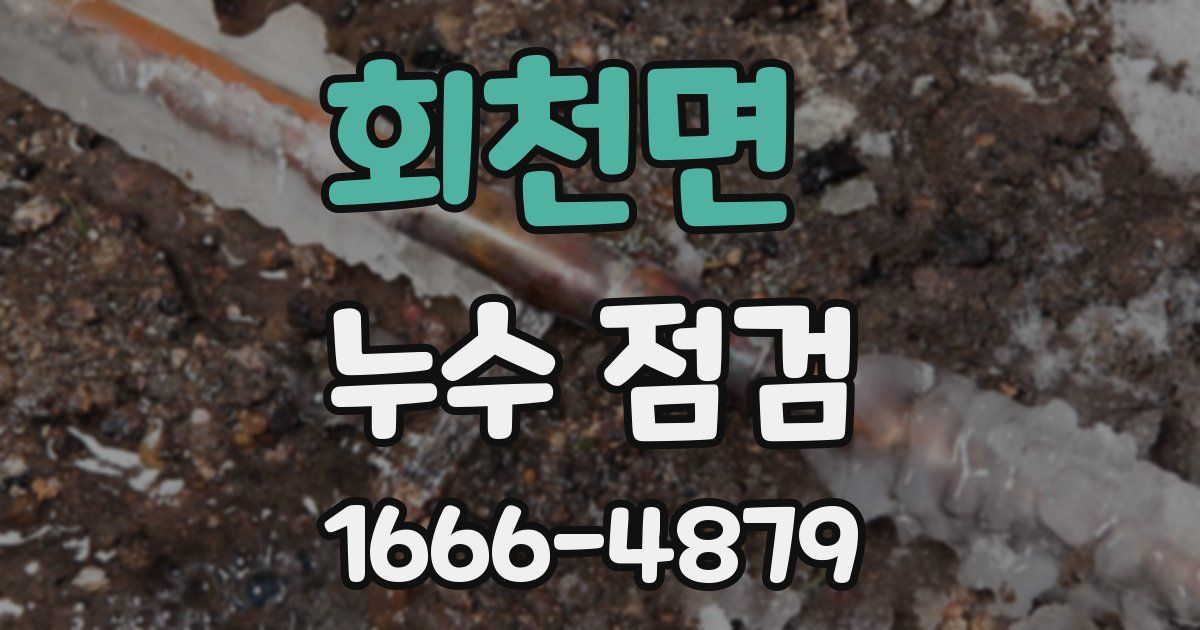 회천면 누수 점검