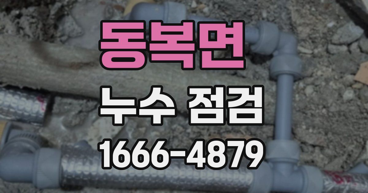 동복면 누수 점검