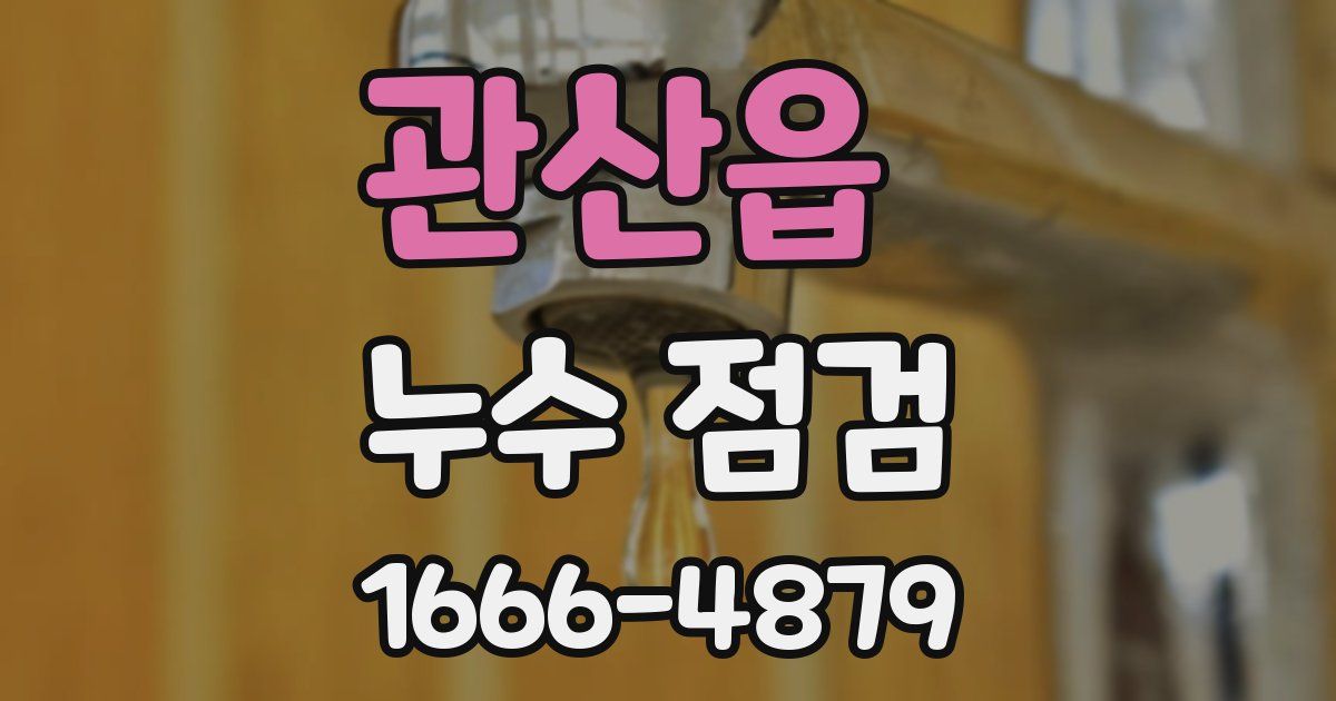 관산읍 누수 점검