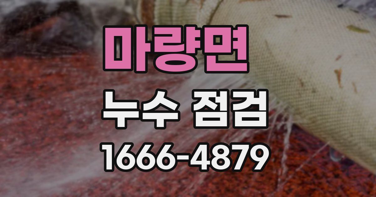 마량면 누수 점검