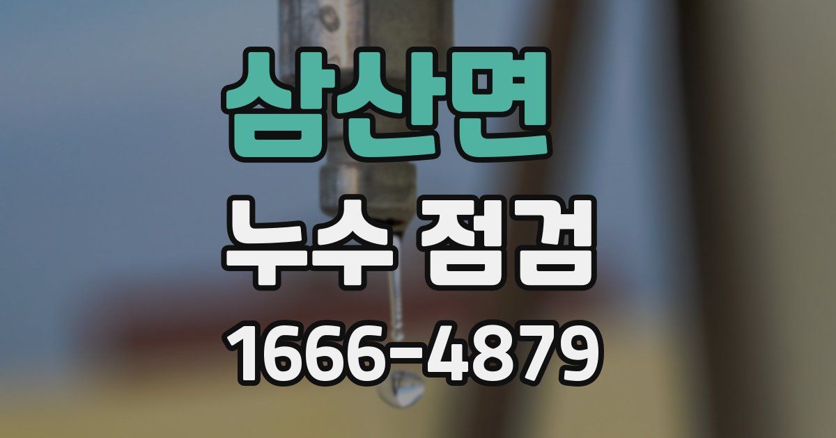 삼산면 누수 점검