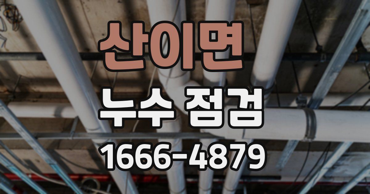 산이면 누수 점검