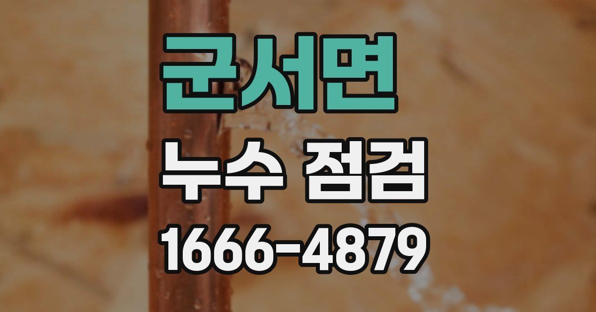 군서면 누수 점검