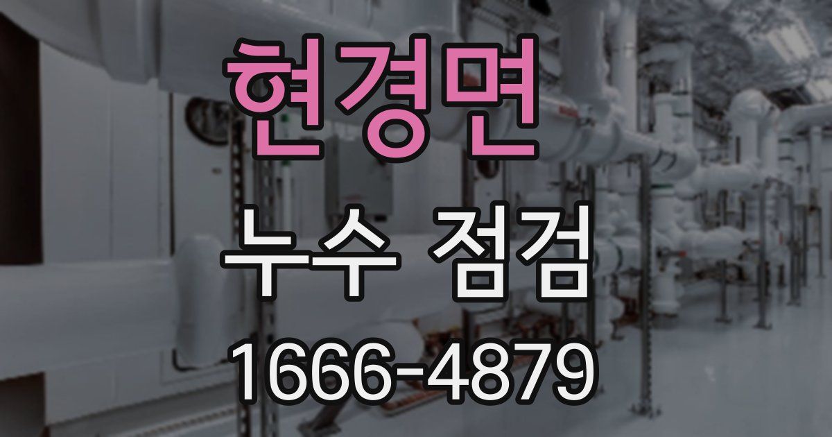 현경면 누수 점검